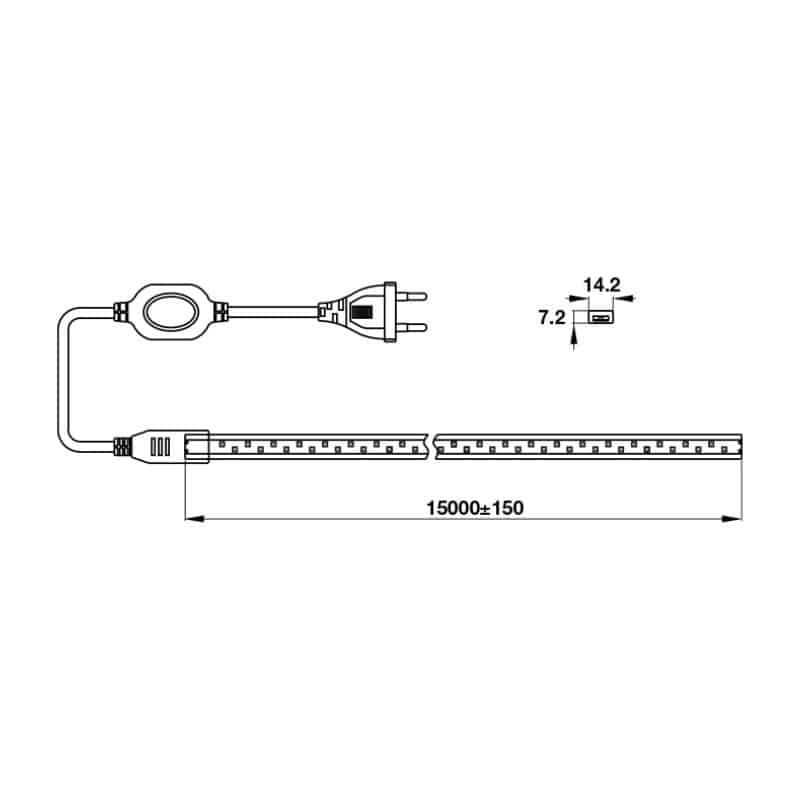 Kích thước đèn led dây silicon stella cucina Hafele 833.01.410 Kích thước đèn led dây silicon stella cucina Hafele 833.01.410