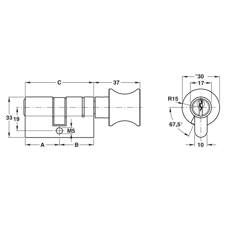 Kích thước ruột khóa 1 đầu chìa 1 đầu vặn Hafele 916.06.716, 101mm Đồng thau Kích thước ruột khóa 1 đầu chìa 1 đầu vặn Hafele 916.06.716, 101mm Đồng thau