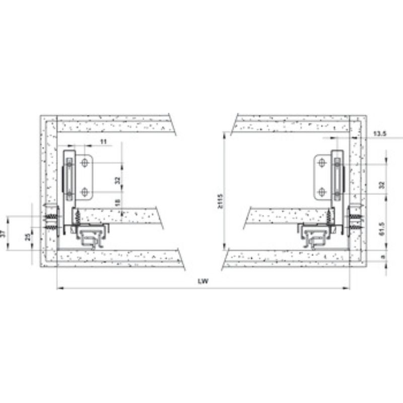 Ray hộp Hafele 552.55.307 Inner Alto-S S5 giảm chấn H80mm màu xám (2) Ray hộp Hafele 552.55.307 Inner Alto-S S5 giảm chấn H80mm màu xám (2)