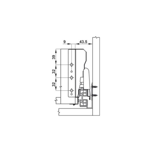 Ray hộp Hafele 552.77.781 Alto màu trắng mờ, H135X300m 6 Thiết kế của Ray hộp Hafele 552.77.781 Alto màu trắng mờ, H135X300m