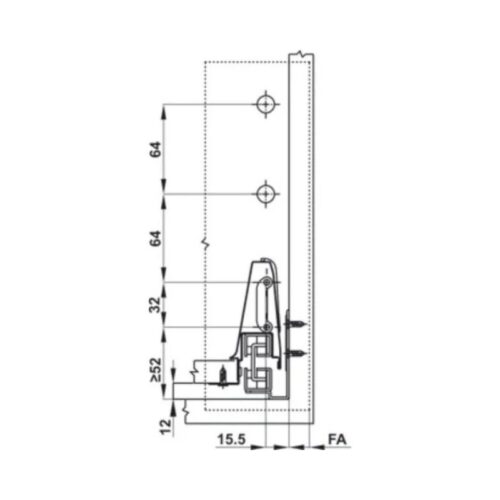 Ray hộp kính Hafele 552.03.795 Alto giảm chấn màu trắng mờ H84xD500mm 3 Ray hộp kính Hafele 552.03.795 Alto giảm chấn màu trắng mờ H84xD500mm(1)