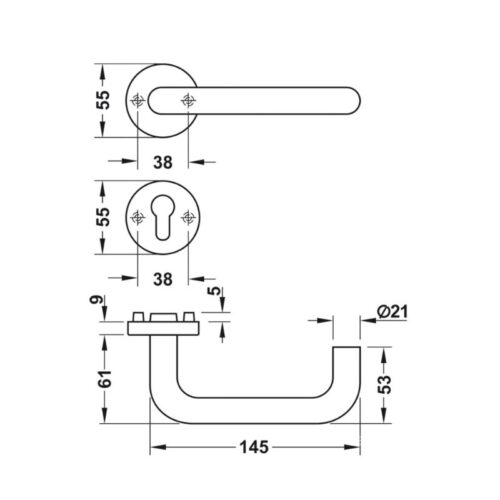 Tay nắm gạt chống cháy Hafele 903.95.110 1 thong so tay nam gat chong chay hafele 903 95 110