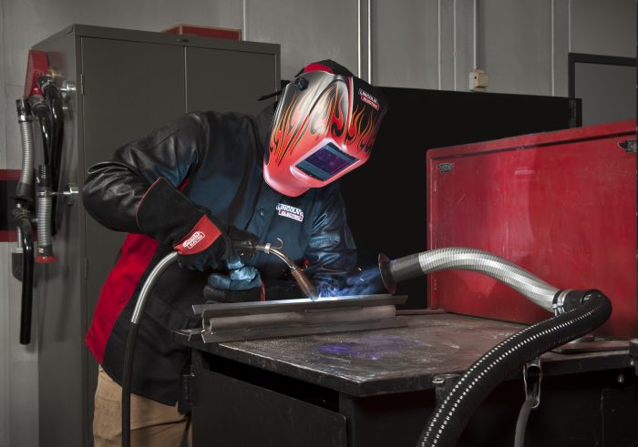 mig welding application with weld fume control