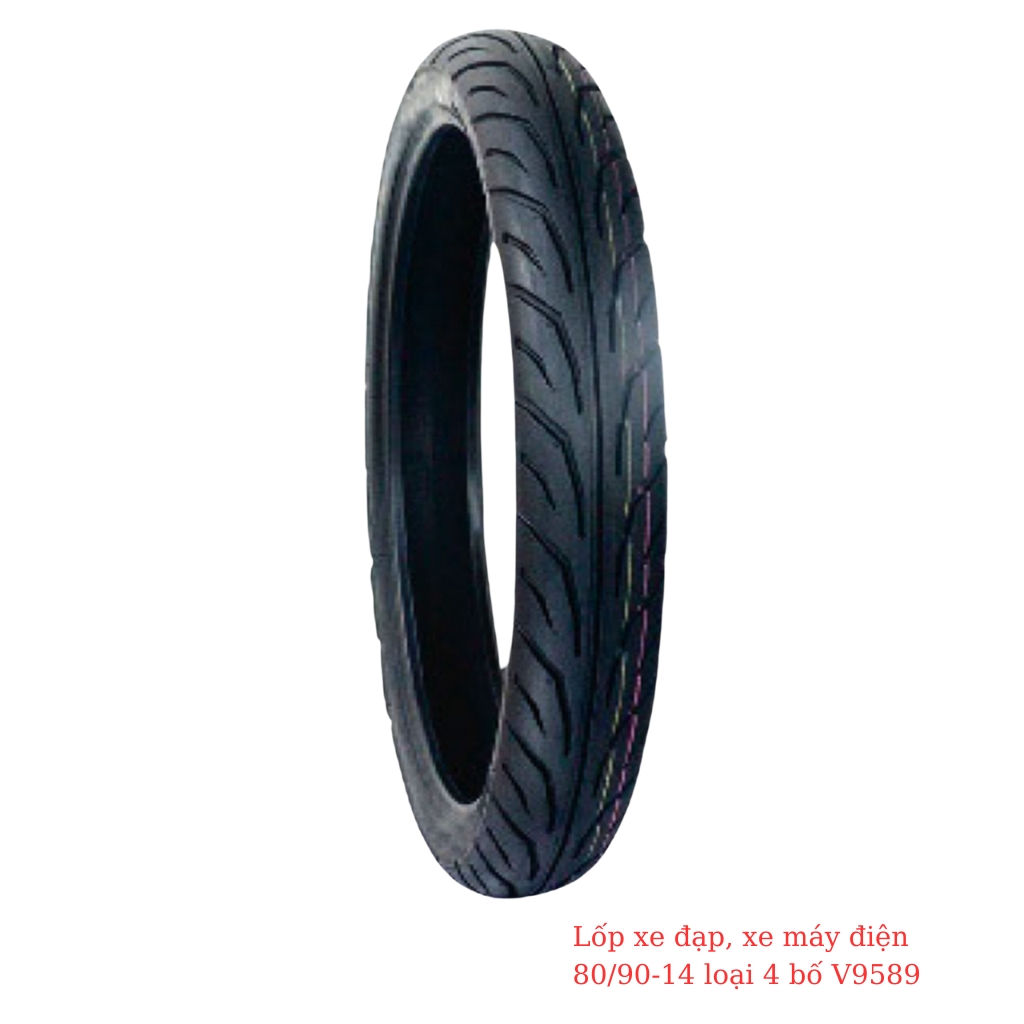 Lốp xe đạp, xe máy điện 80/90-14 V9589 4PR/TL loại 4 bố 1 Lốp xe đạp, xe máy điện 80/90-14 V9589 4PR/TL loại 4 bố