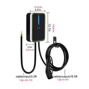 Trạm sạc xe ô tô điện treo tường tại nhà 11kW 16A, điện đầu vào 1 pha 220V AC, súng sạc chuẩn SAE J1772&IEC 61851&GBT