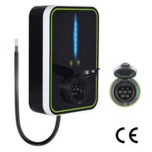 Trạm sạc xe ô tô điện treo tường tại nhà 7kW 32A, điện đầu vào 1 pha 220V AC, súng sạc chuẩn SAE J1772&IEC 61851&GBT
