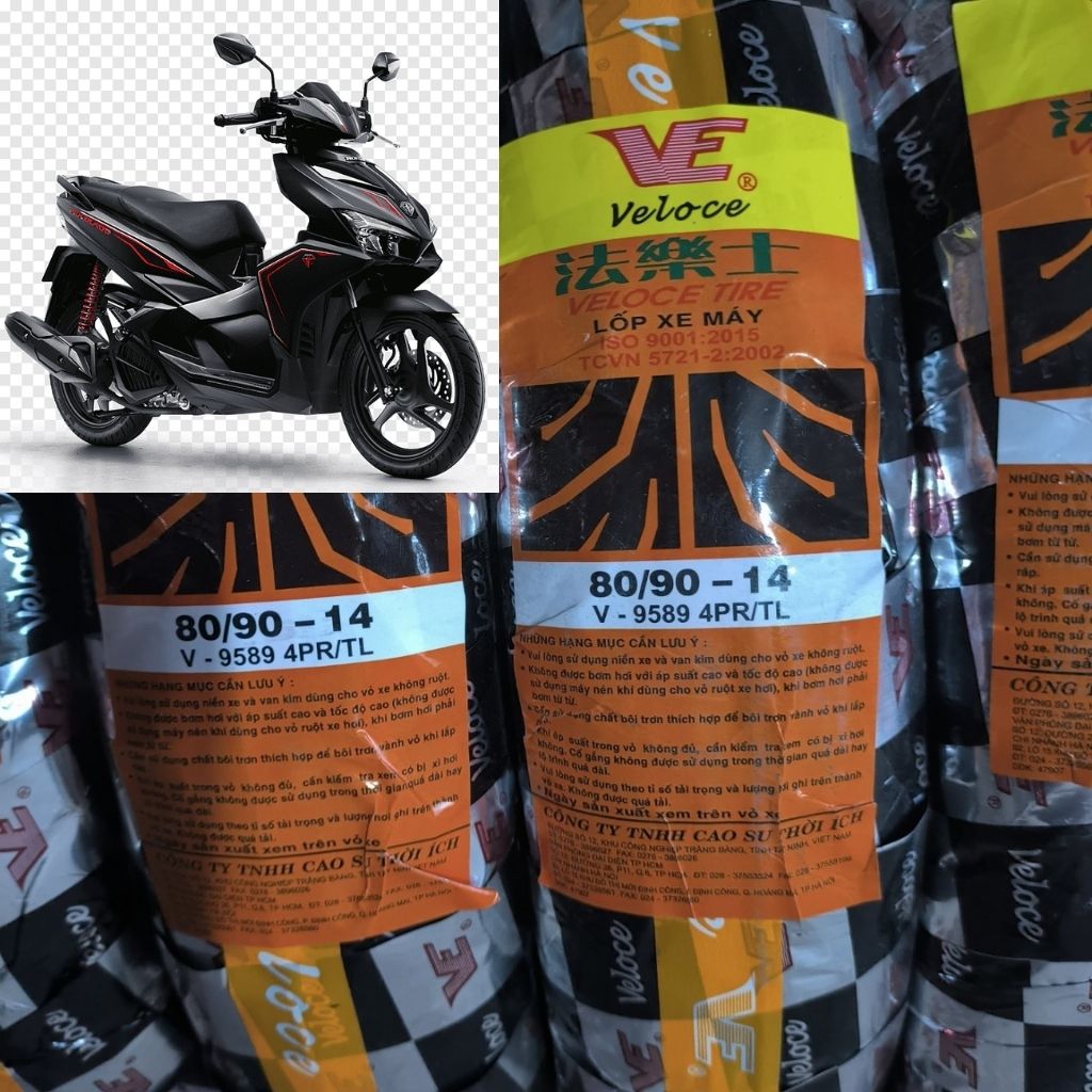 Lốp xe Air Blade, Vision trước 80/90-14 không săm Veloce - Đài Loan 3 Lốp xe Air Blade, Vision trước 80/90-14 không săm Veloce - Đài Loan - Ảnh 3