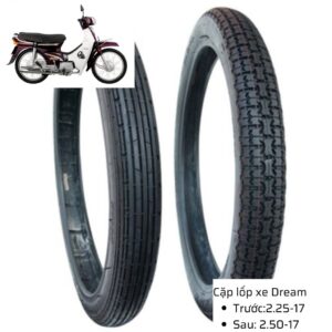Lốp xe Dream sau 2.50-17 có săm nhãn hiệu Veloce, Đài Loan 11 cap lop xe dream