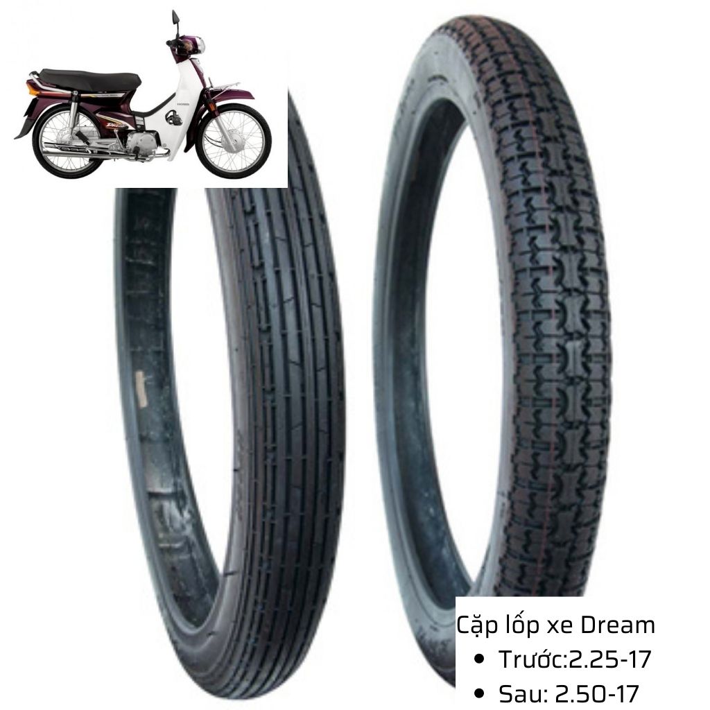 Lốp xe Dream sau 2.50-17 có săm nhãn hiệu Veloce, Đài Loan 6 Lốp xe Dream sau 2.50-17 có săm nhãn hiệu Veloce, Đài Loan - Ảnh 6