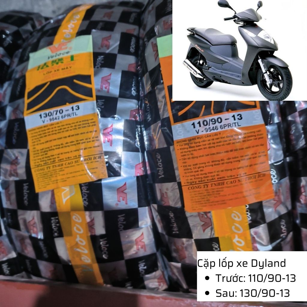Lốp xe Dyland trước 110/90-13 không săm Veloce - Đài Loan 7 Lốp xe Dyland trước 110/90-13 không săm Veloce - Đài Loan - Ảnh 7