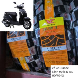 Lốp xe Grande Yamaha trước sau 110/70-12 không săm Veloce - Đài Loan