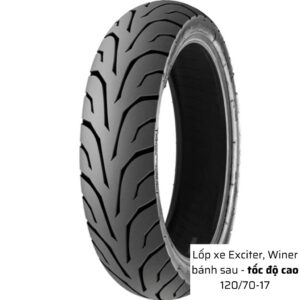 Lốp xe Winner, Exciter sau 120/70-17 tốc độ cao không săm Veloce - Đài Loan