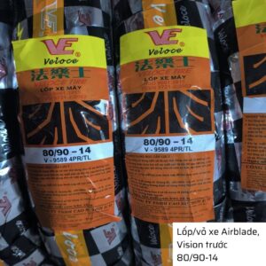 Lốp xe Air Blade, Vision trước 80/90-14 không săm Veloce - Đài Loan 14 vo xe airblade vision truoc 80.90 14 1