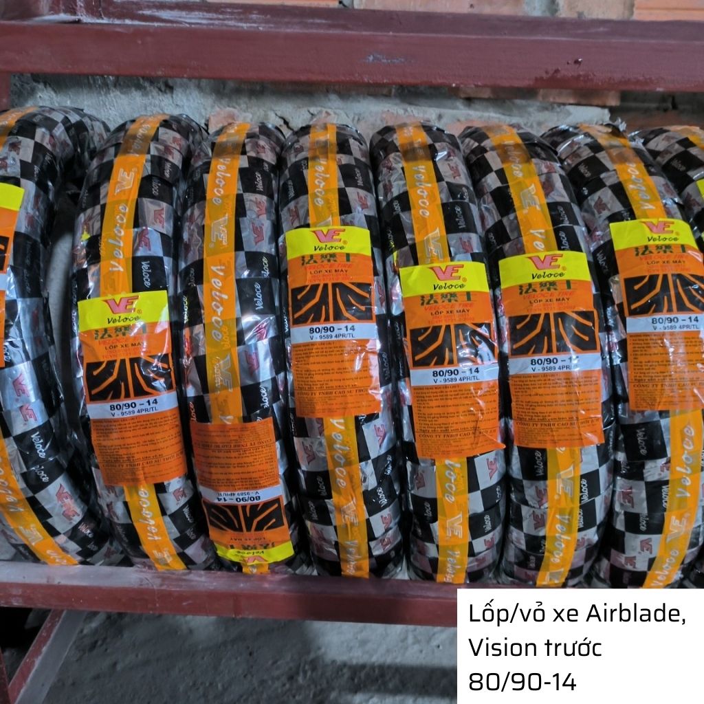 Lốp xe Air Blade, Vision trước 80/90-14 không săm Veloce - Đài Loan 8 Lốp xe Air Blade, Vision trước 80/90-14 không săm Veloce - Đài Loan - Ảnh 8
