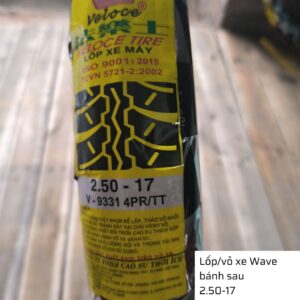 Lốp xe Wave sau 2.50-17 có săm nhãn hiệu Veloce, Đài Loan 14 vo xe wave sau 2.50 17 2