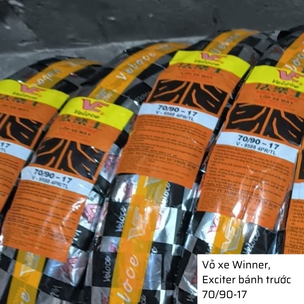 Lốp xe Winner, Exciter trước 70/90-17 không săm Veloce - Đài Loan 2 Lốp xe Winner, Exciter trước 70/90-17 không săm Veloce - Đài Loan - Ảnh 2