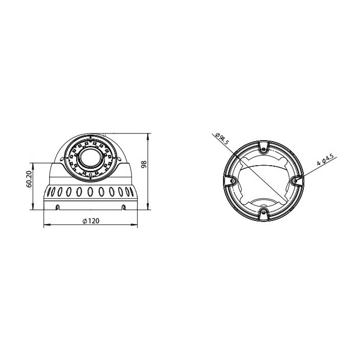 Camera bán cầu hồng ngoại HEL2R2 - Ảnh 2