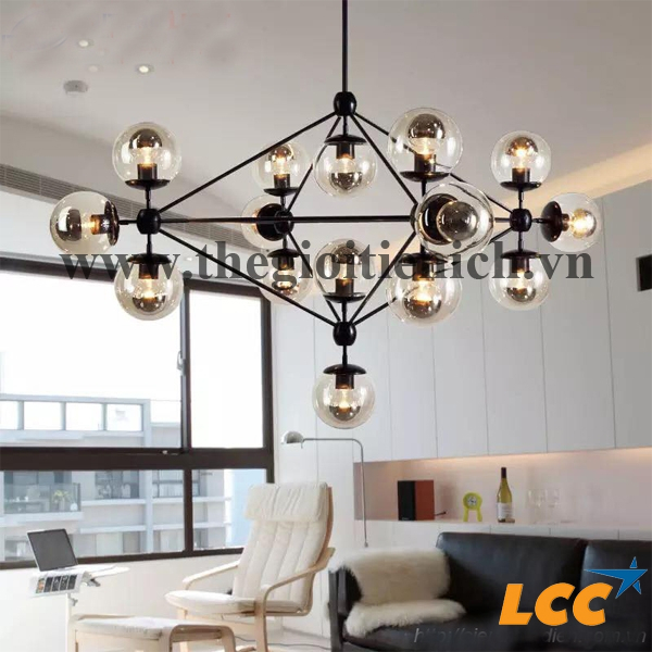 Đèn thả 15 bóng thủy tinh (chưa bao gồm bóng) THVT-LCC31-15