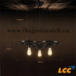 Đèn thả sắt sơn tĩnh điện LCC-001/3