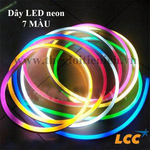 Dây LED Neon Flex V2, 220V, Đơn màu Trắng, Vàng, Đỏ, Xanh dương, Xanh lá, Tím hồng