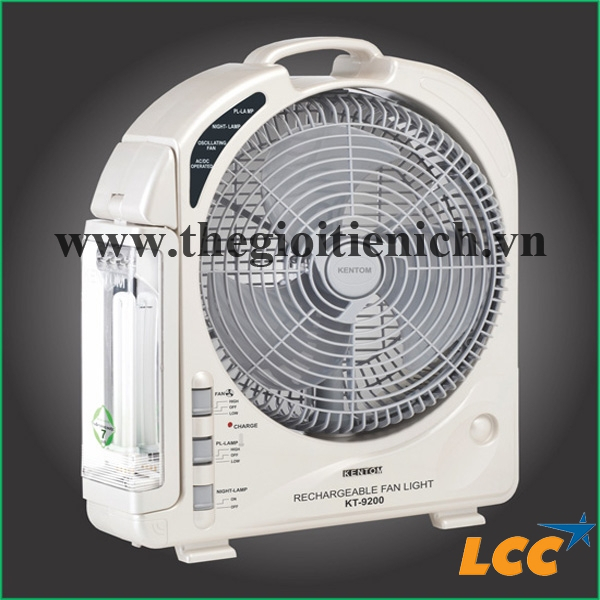Quạt sạc- Đèn sạc đa chức năng KT-9200- Loại 2 bình