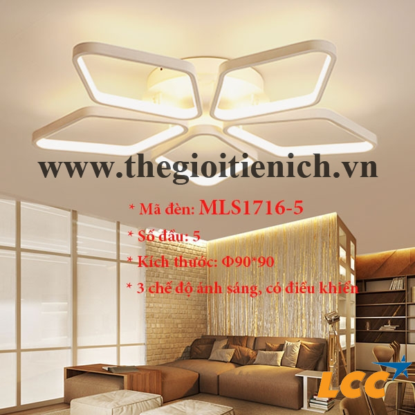 Bộ đèn ốp trần trang trí mã MLS1716-5