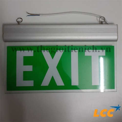 Đèn exit kính trong 2 mặt không chỉ hướng
