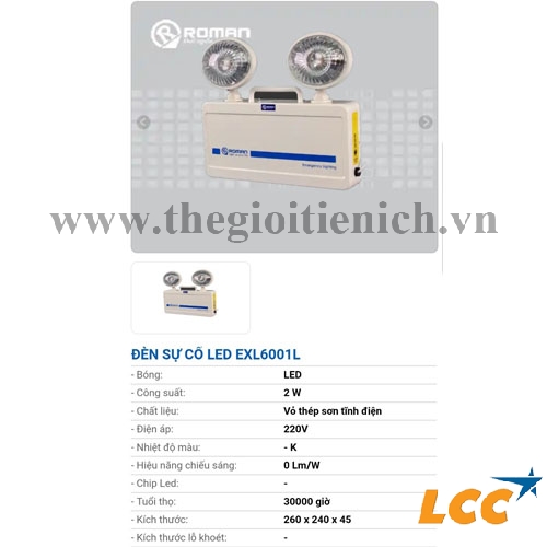 Đèn sự cố roman led exl6001l
