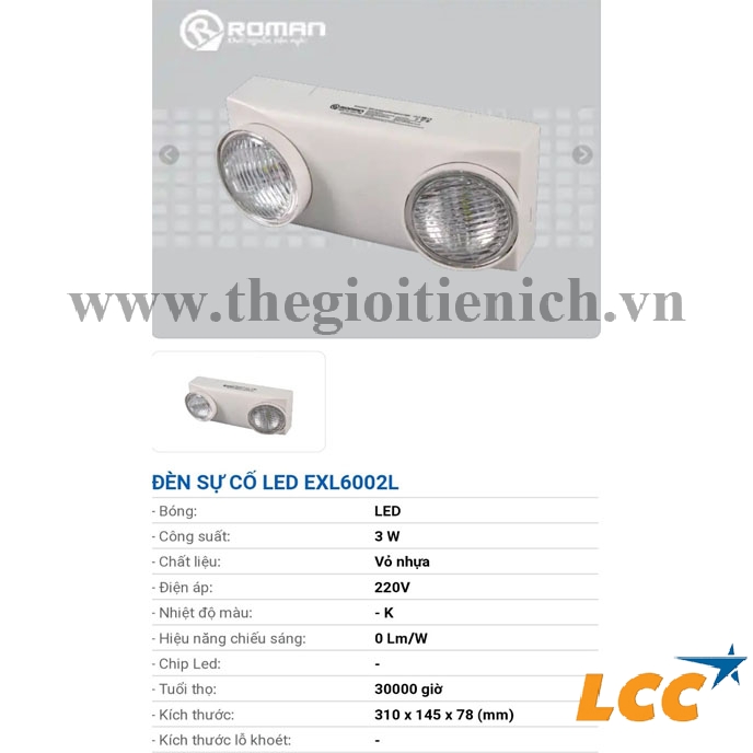 Đèn sự cố roman led exl6002l