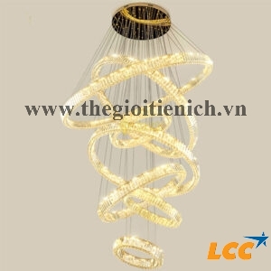 Đèn thả thông tầng pha lê 7 vòng