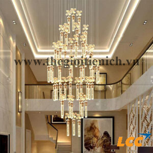 Đèn thả thông tầng pha lê 48 bóng
