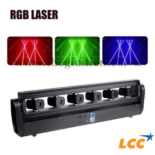 Đèn moving laser 6 mắt rgb 3 màu
