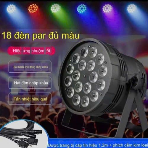 Đèn par led 18 bóng x 10w 4 in 1 full màu lccvn, Đèn par led 18 x 10w