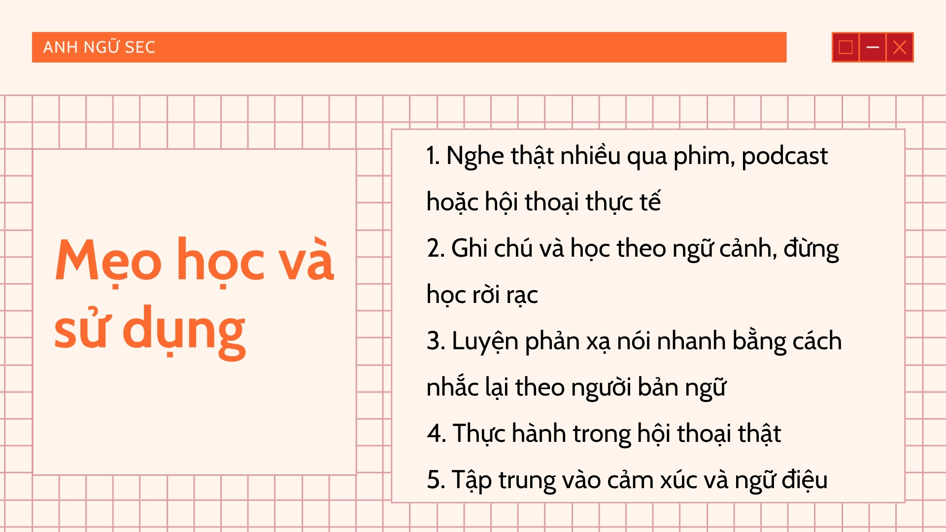 Fixed expressions trong hội thoại hàng ngày