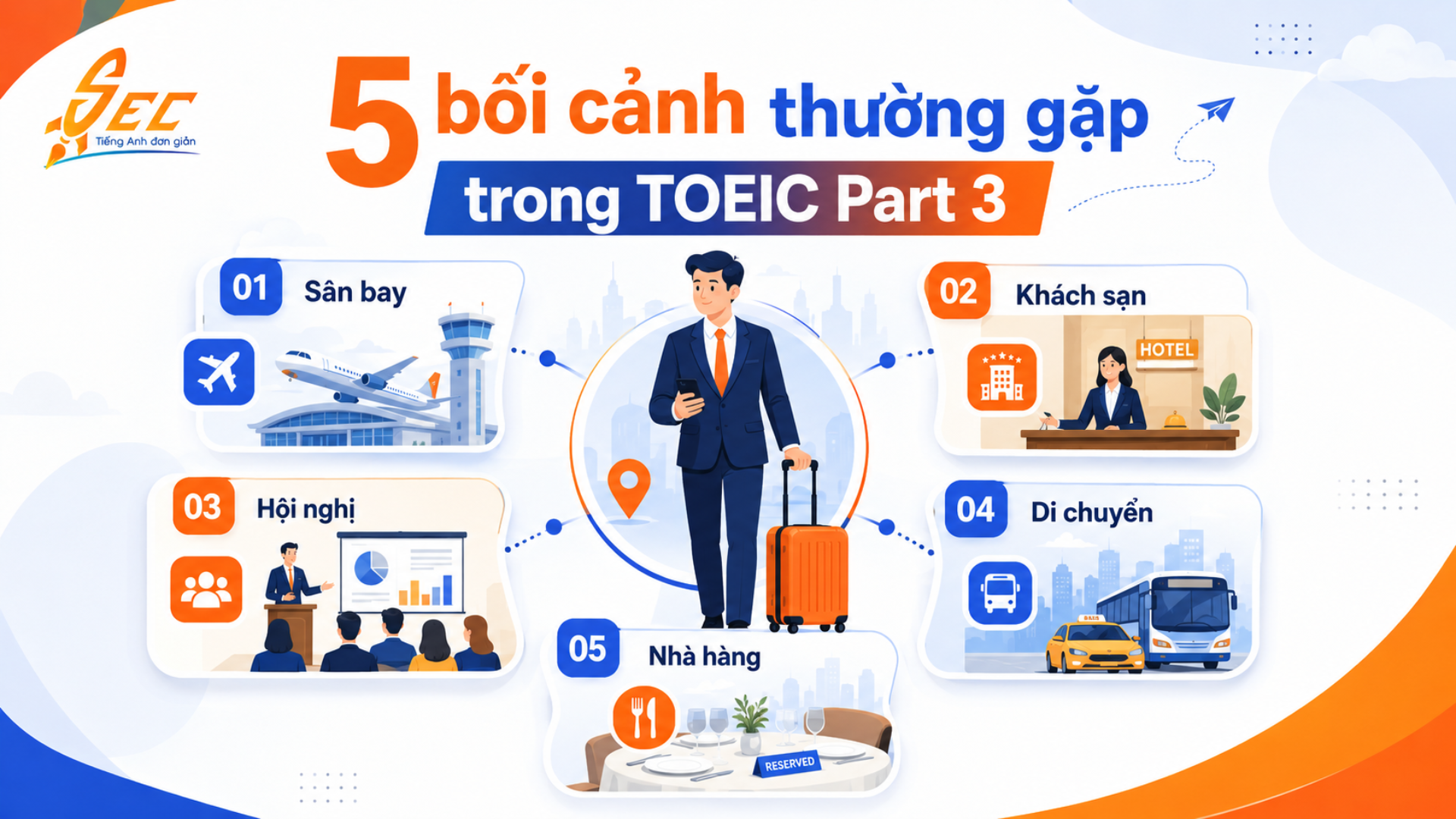 TOEIC Part 3 chủ đề Travel và Business Trip: Từ vựng, bẫy nghe và cách làm bài 5 14 12
