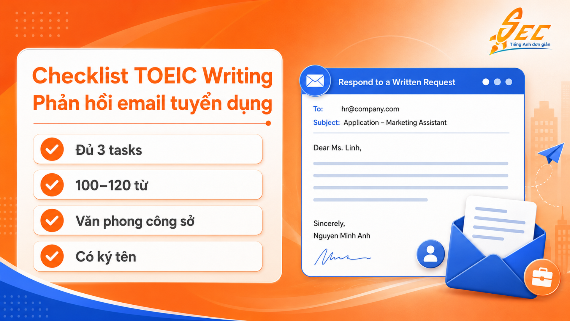 Chữa đề TOEIC Writing phần phản hồi email chủ đề tuyển dụng: 2 đề mẫu có bài giải chi tiết 6 246 SEO THAY CO ANH 3