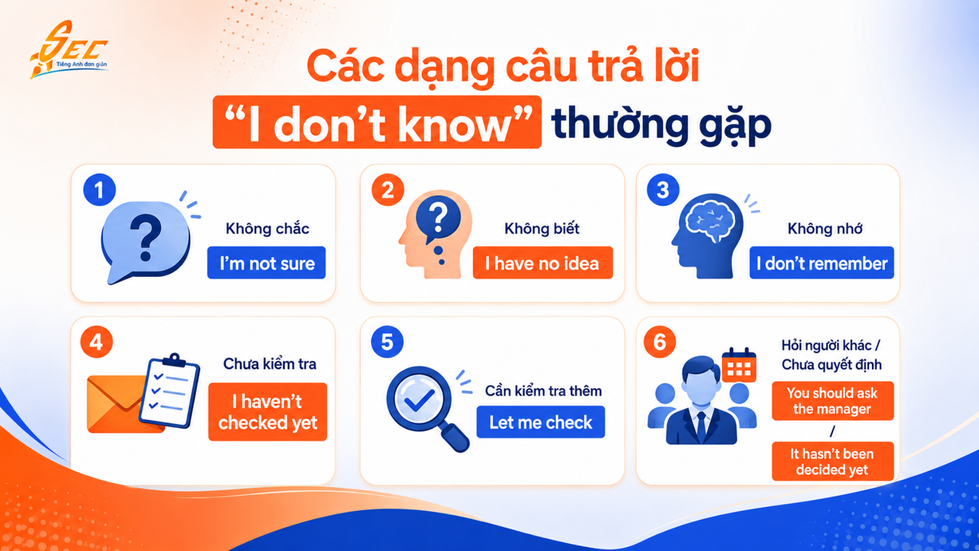 Chữa đề TOEIC Part 2: Phân tích các câu trả lời “I don’t know” phổ biến 5 8 11