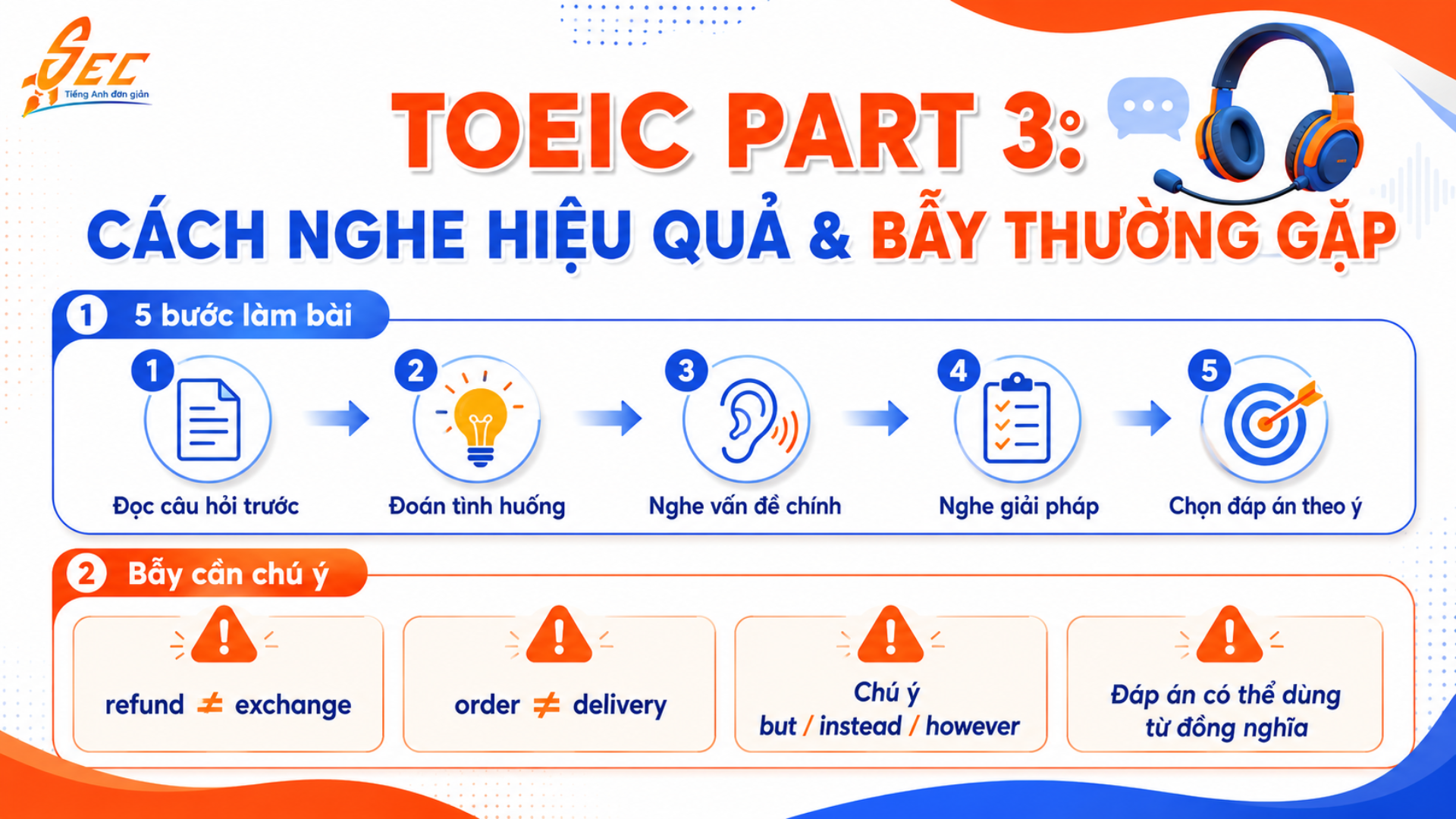 Giải chi tiết TOEIC Part 3: Chủ đề Shopping & Dịch vụ khách hàng 6 8 12
