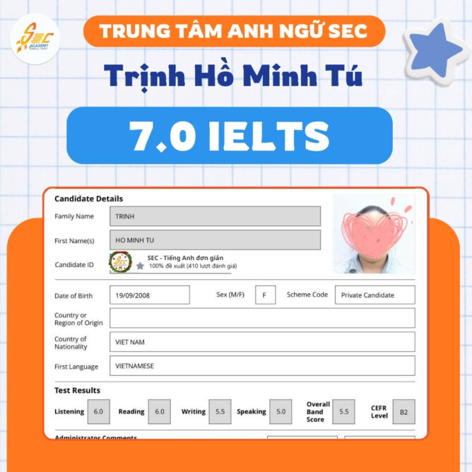 T5 7.0 IELTS TRINH HO MINH TU