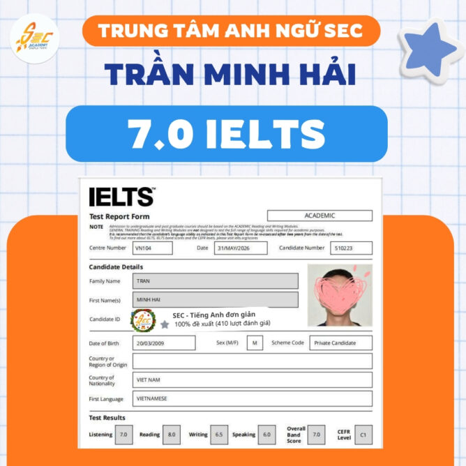 T6 7.0 IELTS TRAN MINH HAI