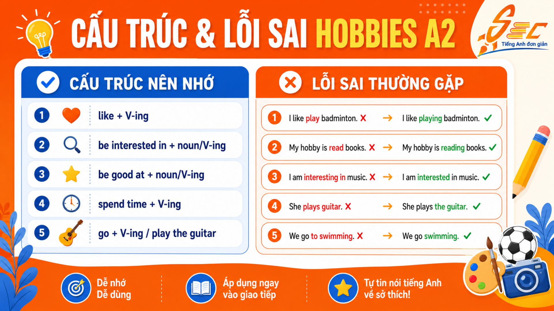 Từ vựng Hobbies A2: 40 từ và cụm từ về sở thích dễ áp dụng 6 15 13