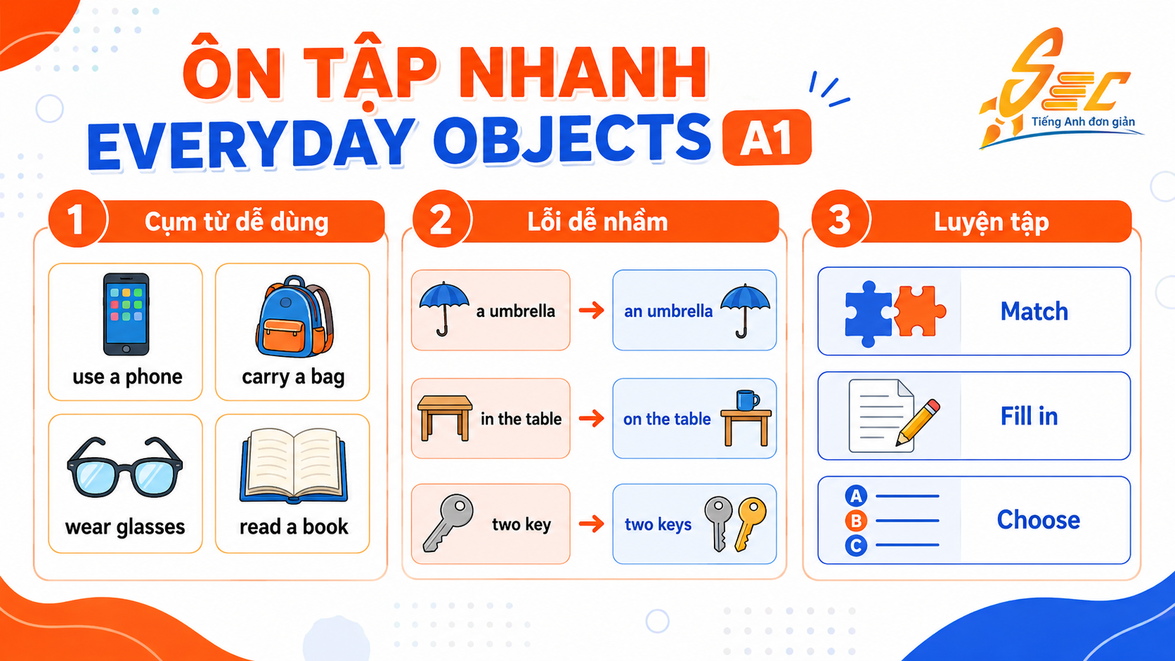 Từ vựng Everyday objects A1: 35 từ đồ vật hằng ngày dễ dùng cho người mất gốc 6 15.1