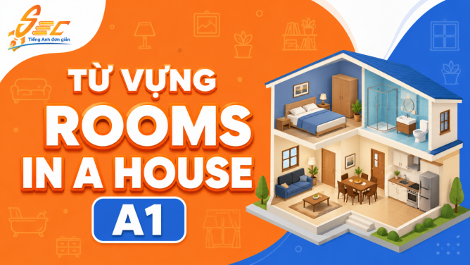 Từ vựng Rooms in a house A1: Gọi tên các phòng trong nhà và dùng câu đơn giản