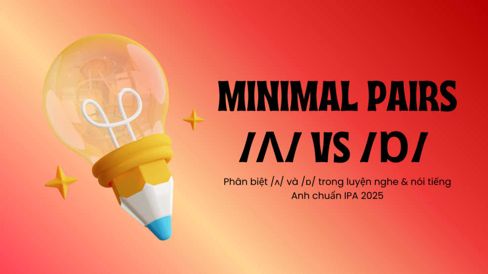 Minimal Pairs /ʌ/ vs /ɒ/ – Phân biệt /ʌ/ và /ɒ/ trong luyện nghe & nói tiếng Anh chuẩn IPA 2025 Minimal Pairs /ʌ/ vs /ɒ/