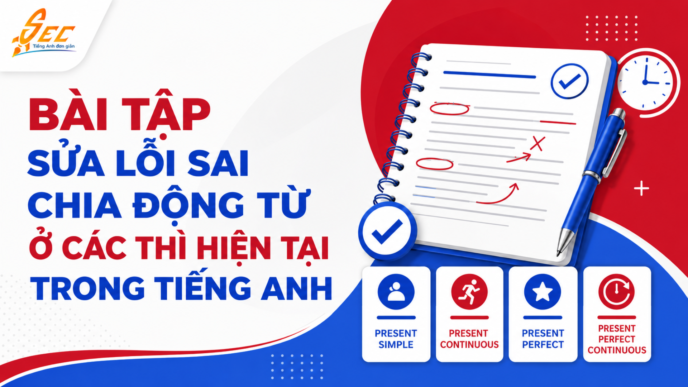 Bài tập sửa lỗi sai chia động từ ở các thì hiện tại trong tiếng Anh