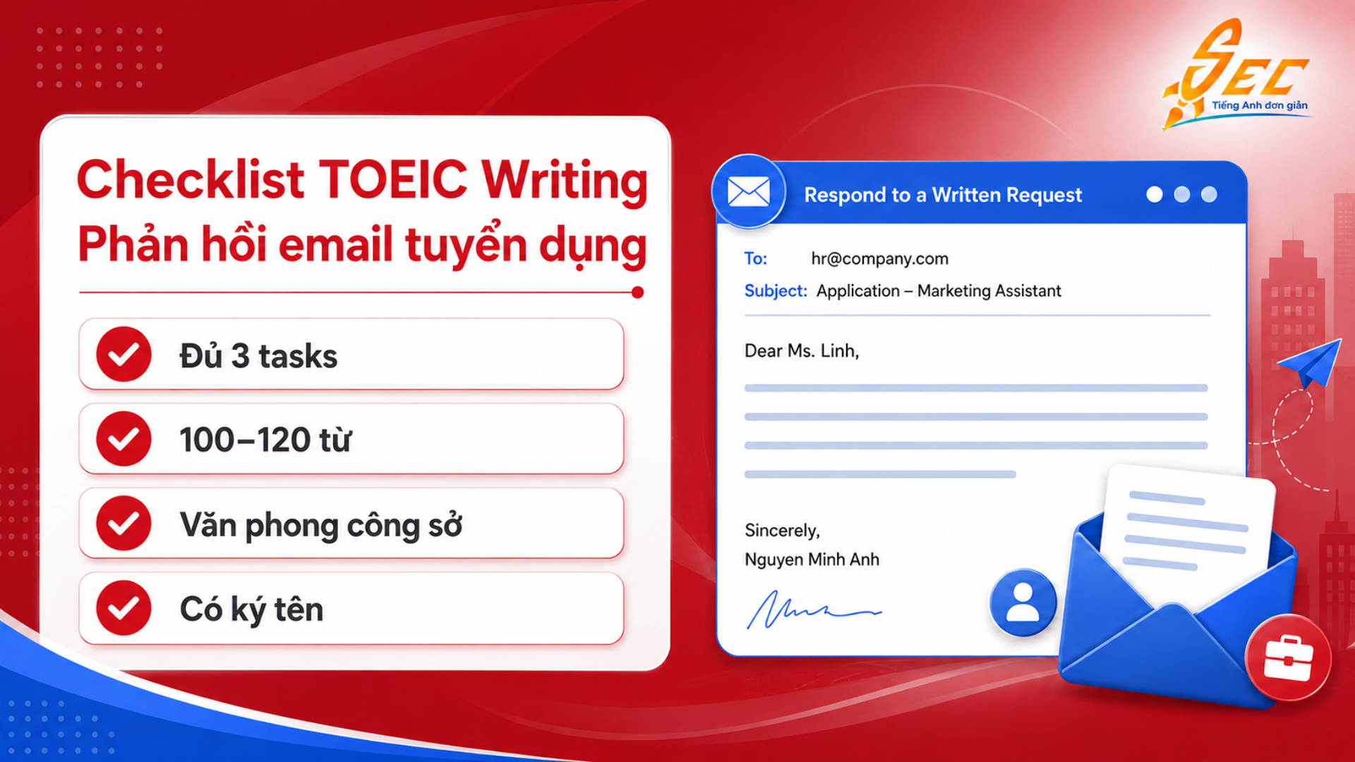 Chữa đề TOEIC Writing phần phản hồi email chủ đề tuyển dụng: 2 đề mẫu có bài giải chi tiết 15 2