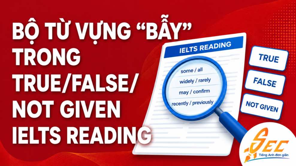 Bộ từ vựng “bẫy” trong True/False/Not Given IELTS Reading giúp nắm bắt ý chính nhanh hơn (2026) Bộ từ vựng “bẫy” trong True/False/Not Given IELTS Reading giúp nắm bắt ý chính nhanh hơn