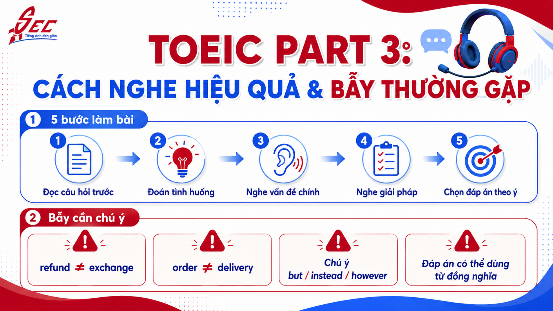 Giải chi tiết TOEIC Part 3: Chủ đề Shopping & Dịch vụ khách hàng 23 13