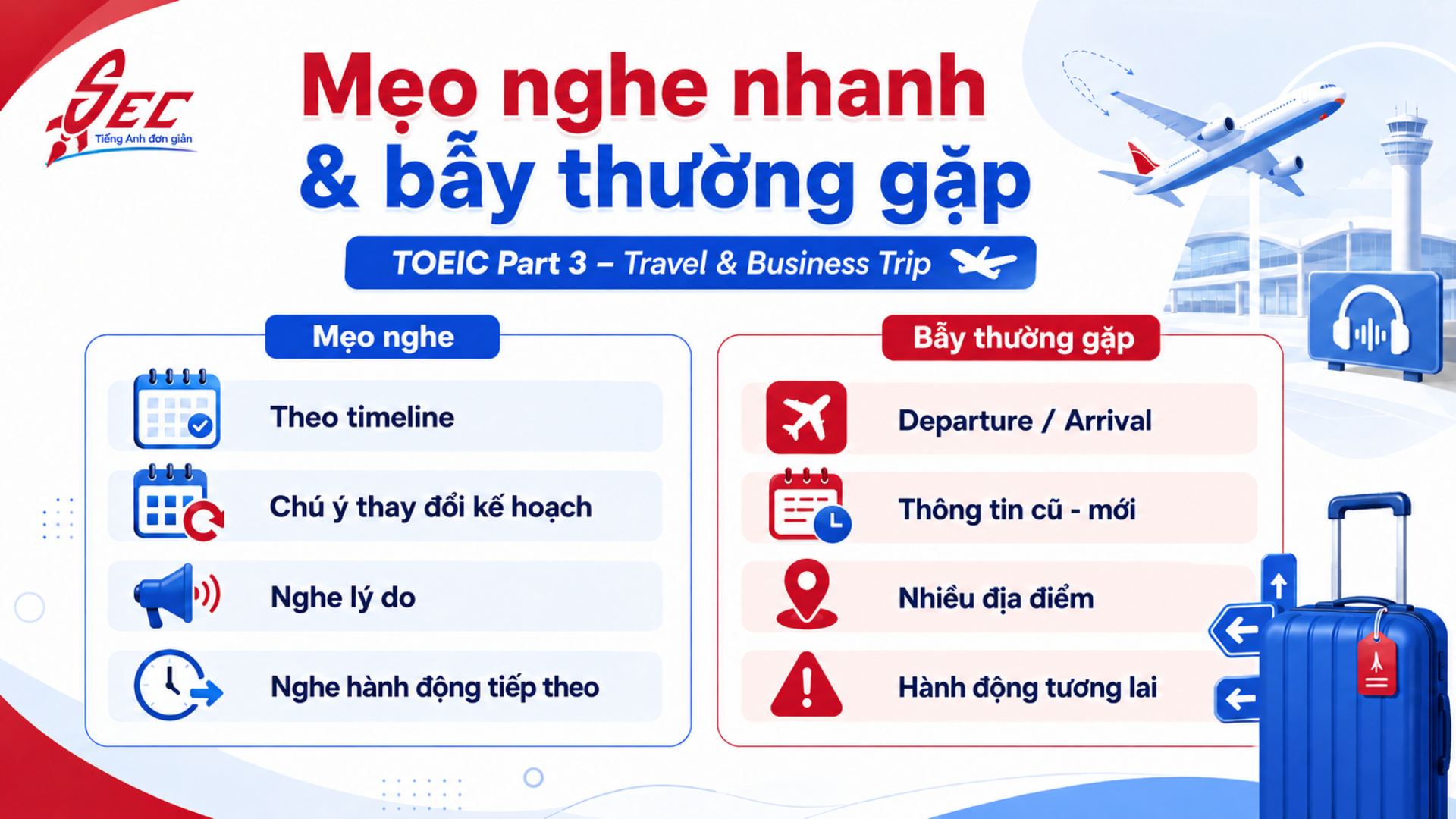 TOEIC Part 3 chủ đề Travel và Business Trip: Từ vựng, bẫy nghe và cách làm bài 30 14