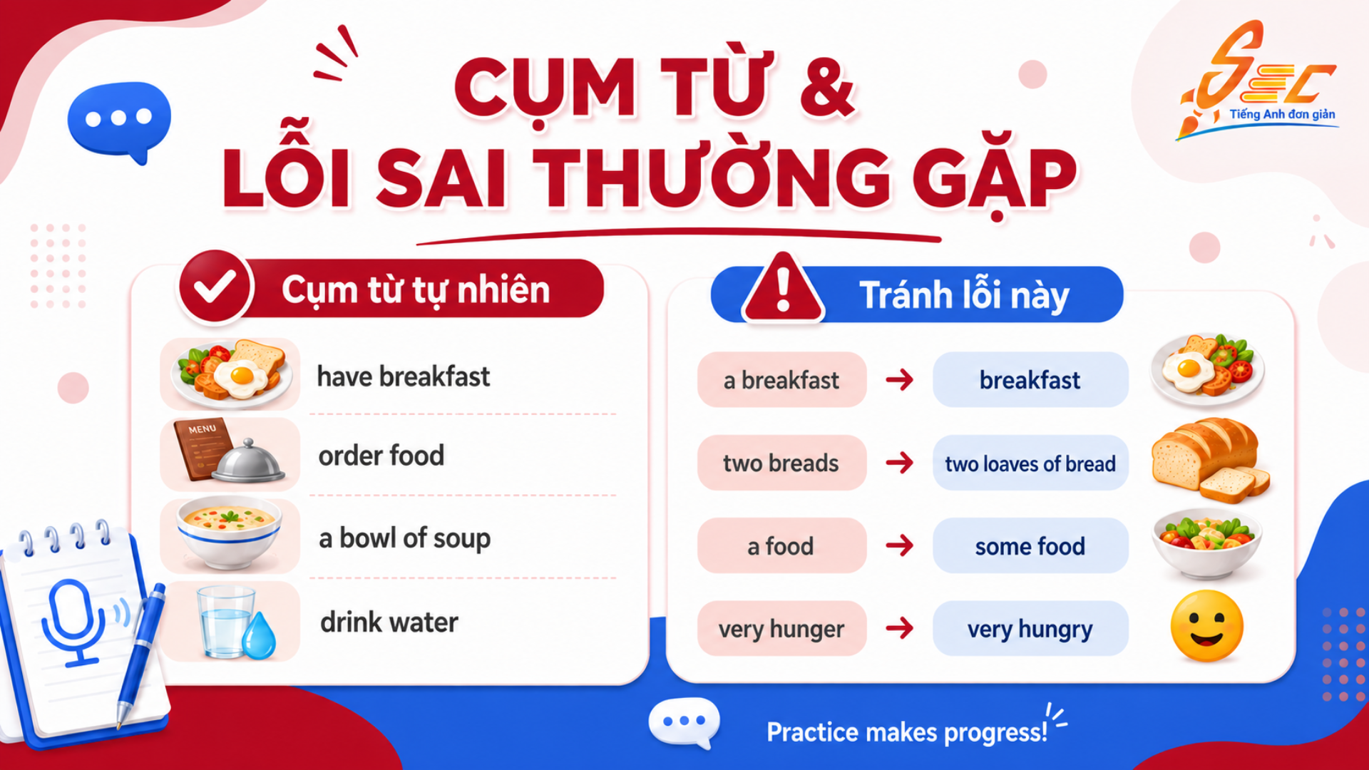 Từ vựng Food A2: 40 từ và cụm từ giúp giao tiếp tự nhiên 12 15